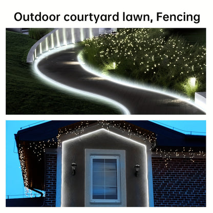 Strisce LED COB, adatte per AC 220V-240V, illuminazione esterna flessibile, con 288 LED per metro. Questa striscia LED adesiva offre un alto contrasto in bianco o bianco caldo, ideale per decorare cucine, giardini e interni domestici.