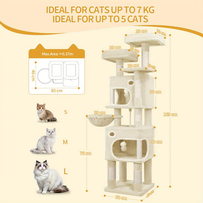 Albero tiragraffi per gatti, 159 cm per gatti beige e gatti di diverse dimensioni – vista dettagliata 2