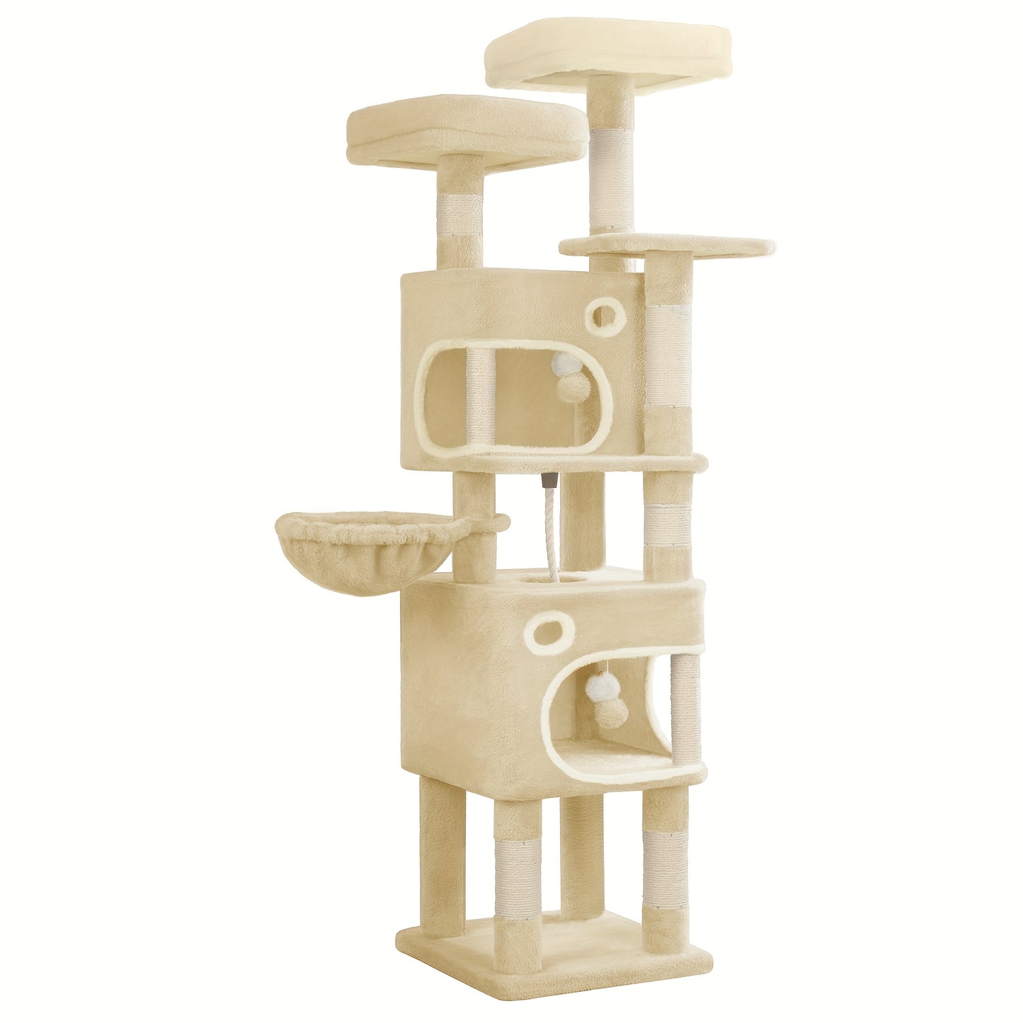 Albero tiragraffi per gatti, 159 cm per gatti beige e gatti di diverse dimensioni – vista dettagliata 3