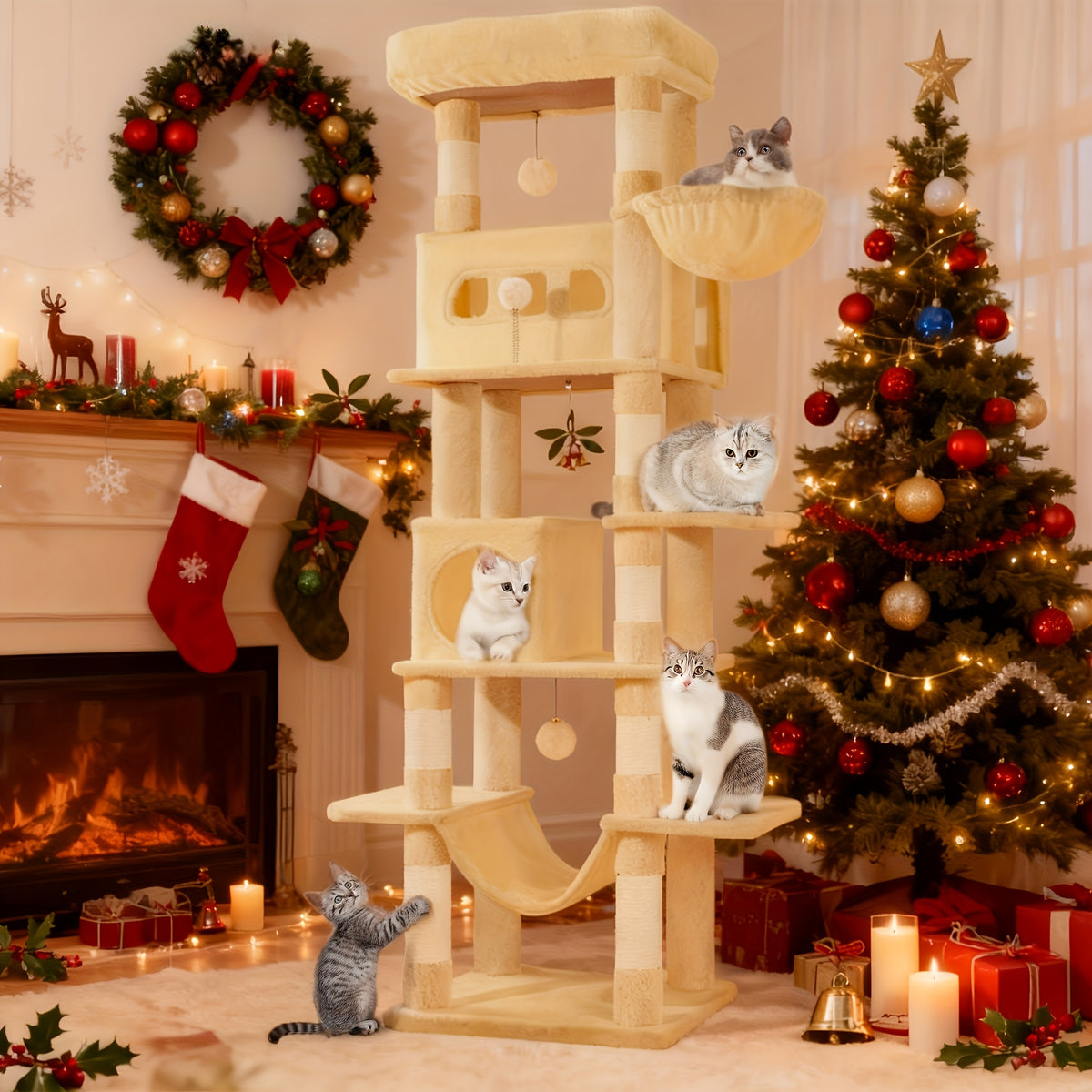 Albero tiragraffi per gatti, lavabile per animali e casa – vista dettagliata 8