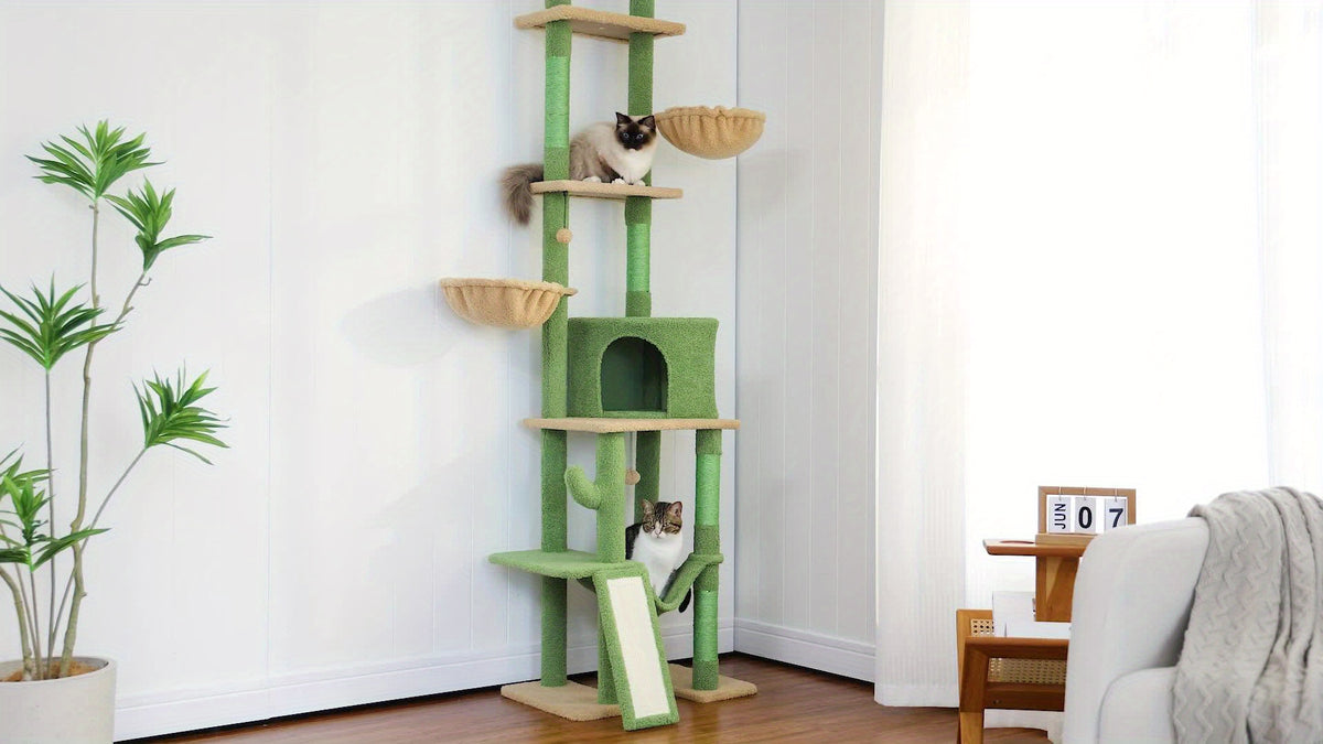 Albero tiragraffi per gatti, regolabile per animali domestici e casa – vista dettagliata 10