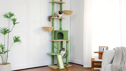 Albero tiragraffi per gatti, regolabile per animali domestici e casa – vista dettagliata 10