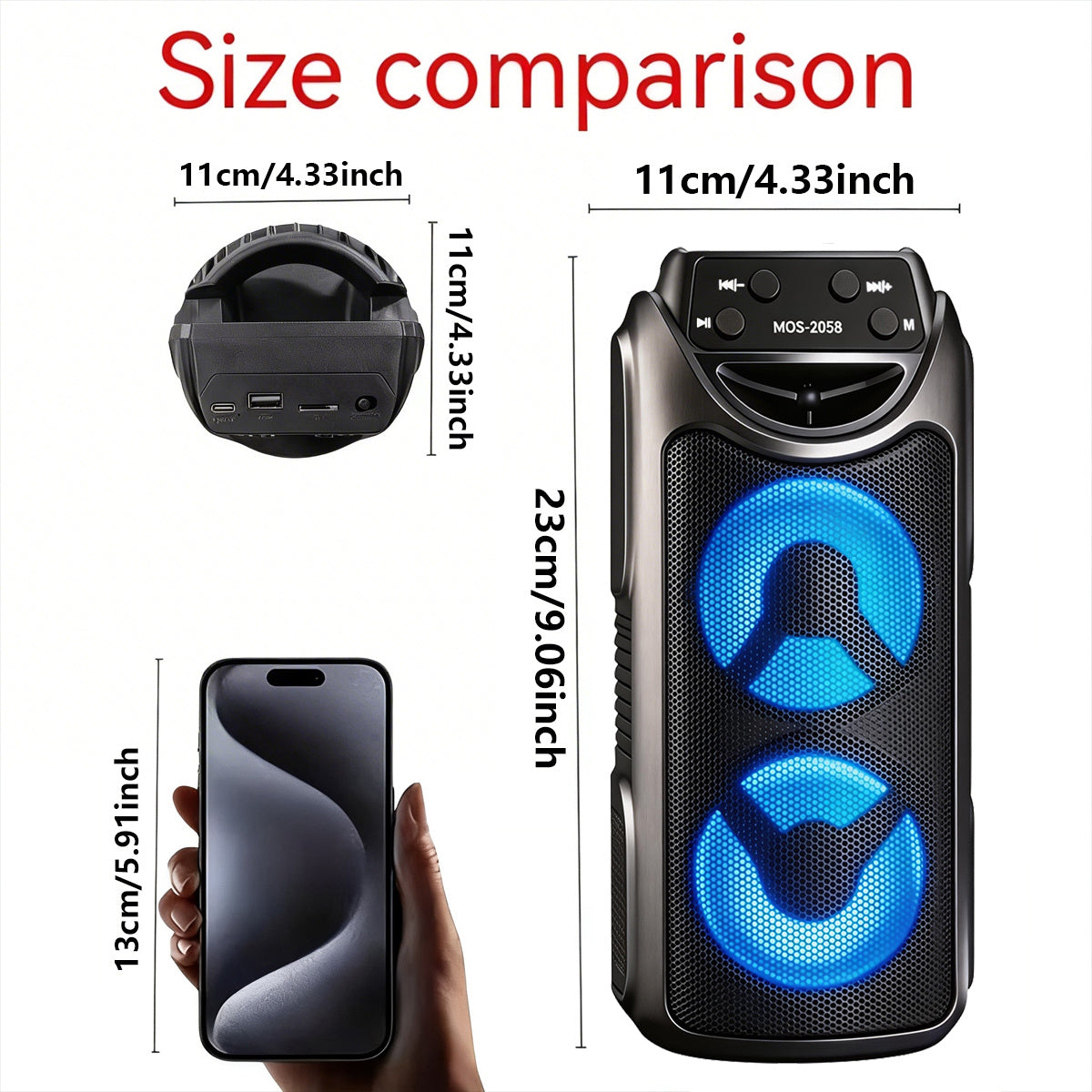 Altoparlante Bluetooth, wireless per campeggio e viaggio – vista dettagliata 2
