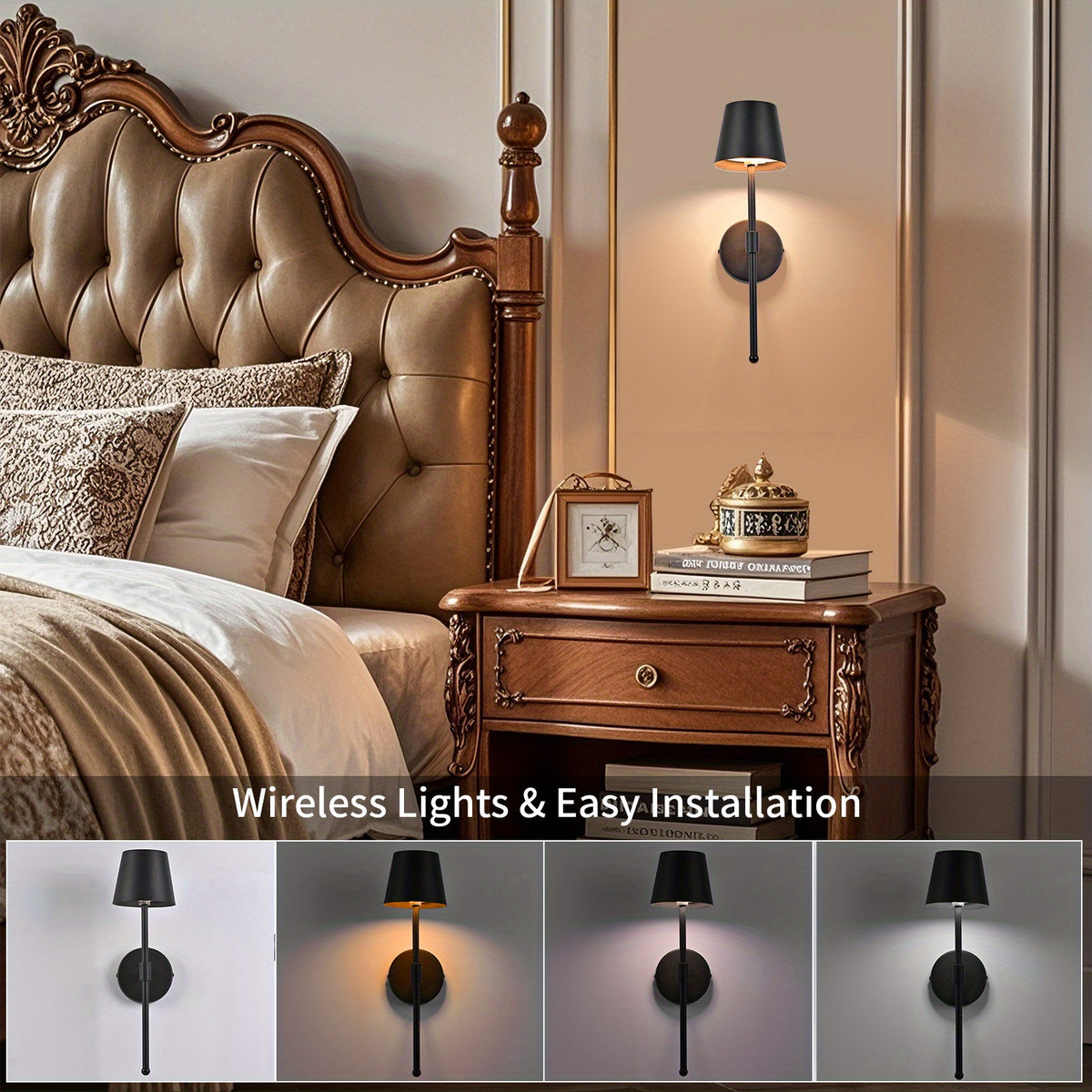 applique da parete wireless, senza fili per camera da letto e letto – vista principale