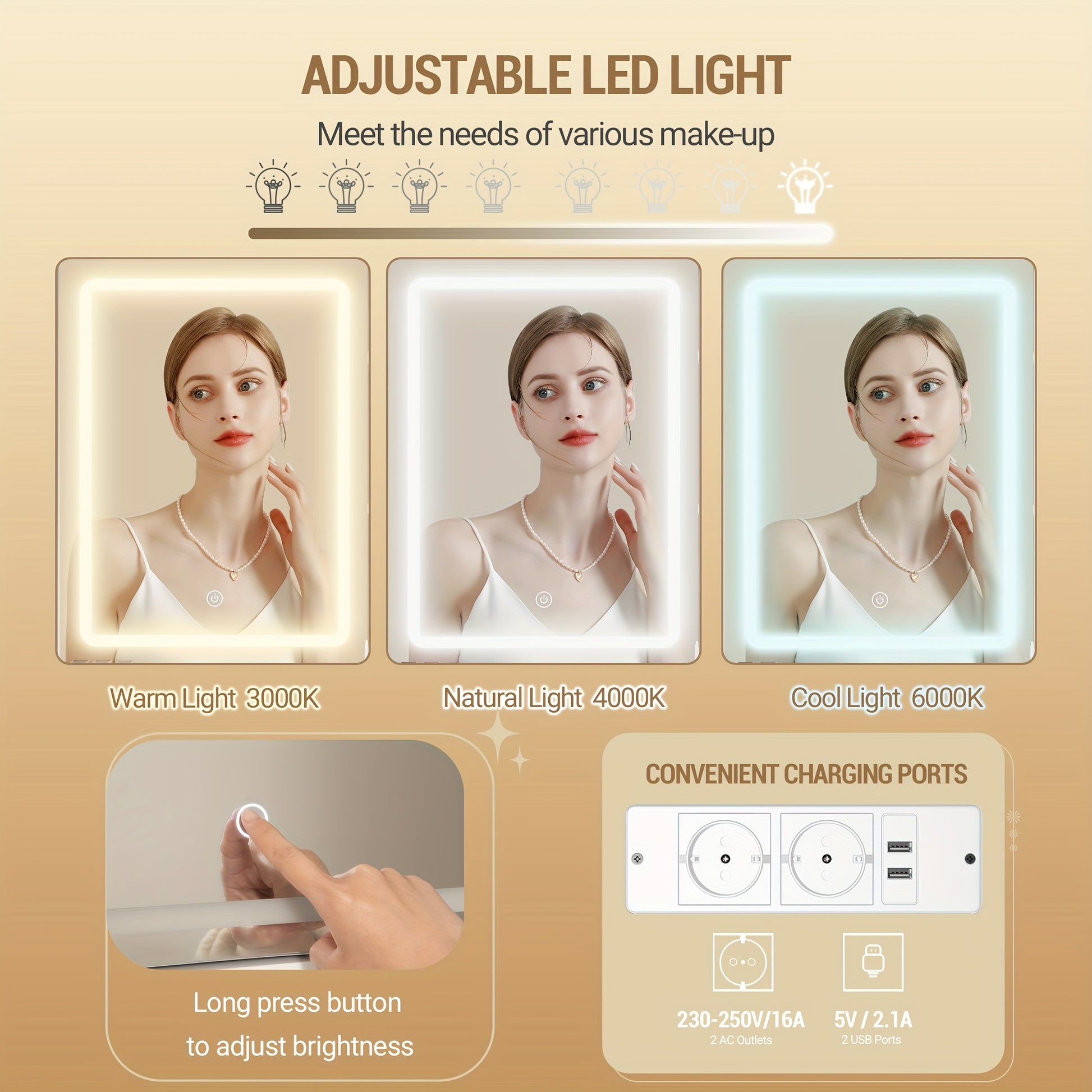 Armadietto Gioielli, illuminazione LED per camera da letto e letto – vista dettagliata 6