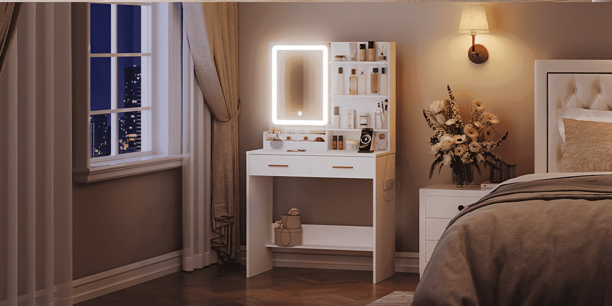 Armadietto Gioielli, illuminazione LED per camera da letto e letto – vista dettagliata 10