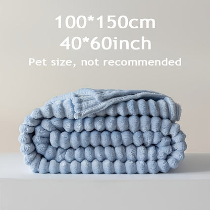 Coperta Morbida in Finta Pelliccia di Coniglio, Delicata sulla Pelle, Comfort Tutto l'Anno. Elegante Design a Strisce Adatta per Divani, Viaggi, Campeggio o Uso in Ufficio. Lavabile in Lavatrice per una Facile Cura, Ideale per Uso Interno ed Esterno. Un R
