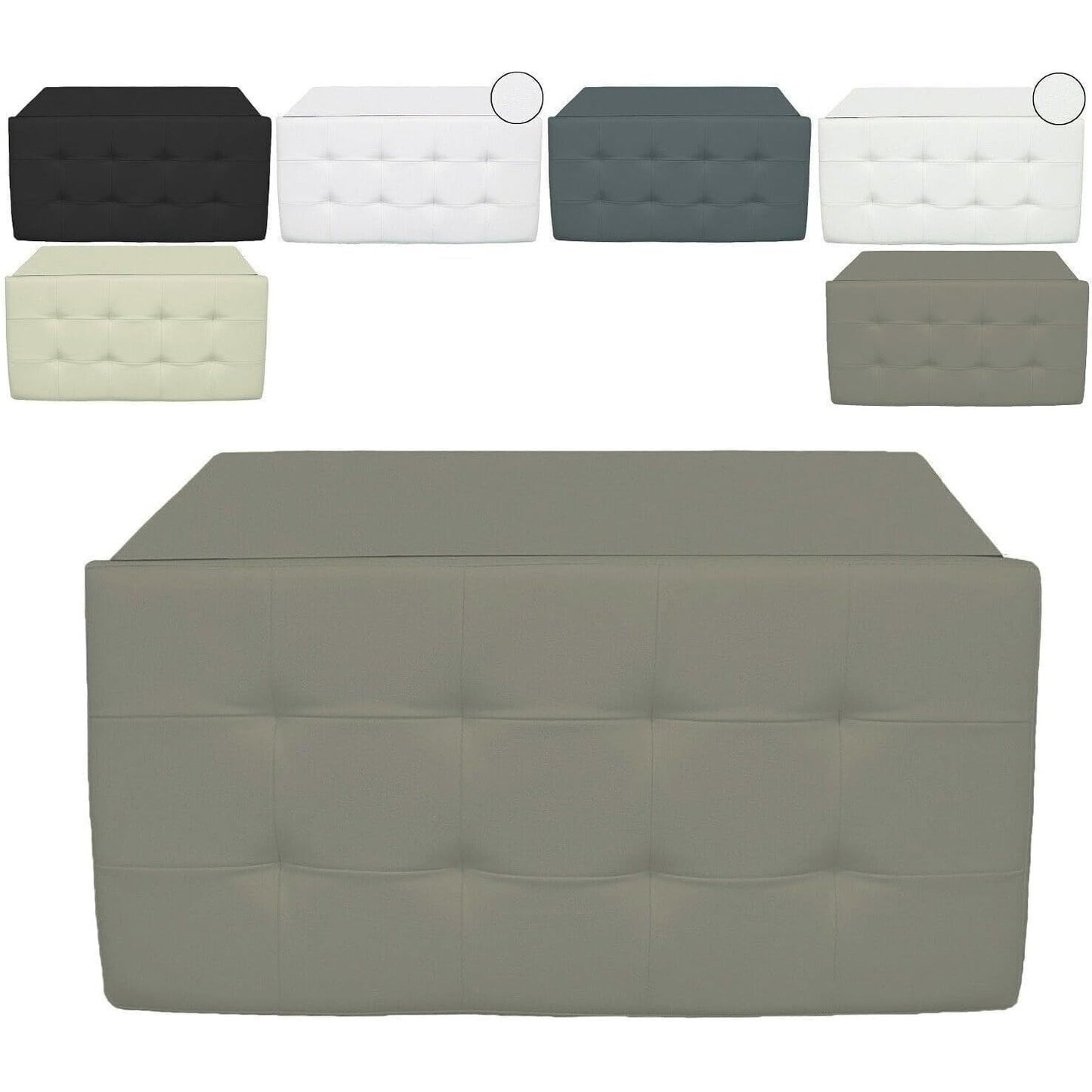 cecaro group POUFF POUF CONTENITORE ECOPELLE PANCA BAULE IMBOTTITO BOTTONI TRAPUNTATO VARI COLORI