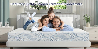Materasso Bedstory 90X200 120X200 140X200 160X200 180X200 Cm, Firmatozza H2/H3, Materasso in Schiuma Fredda da 16Cm