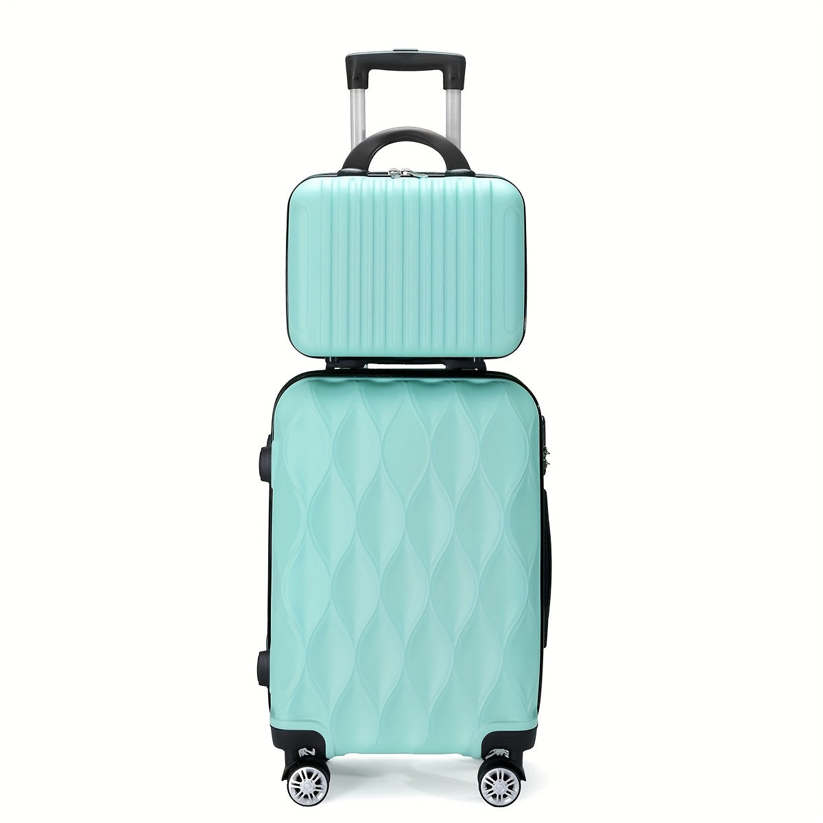 Un Set di 2 o 4 Pezzi di Valigie in ABS con Design a Foglia, Ruote Silenziose Rotanti, Ideali per Viaggi Breve e Lungo Termine, Uso Personale o come Regalo Perfetto
