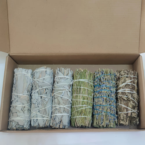 1 Set di Incenso Contiene Rosmarino, Lavanda, Bastoncini di Artemisia e Salvia per Purificazione Energetica, Regalo Combinato per la Pulizia della Casa e Meditazione, Decorazione Domestica, Perfetto per il Ringraziamento