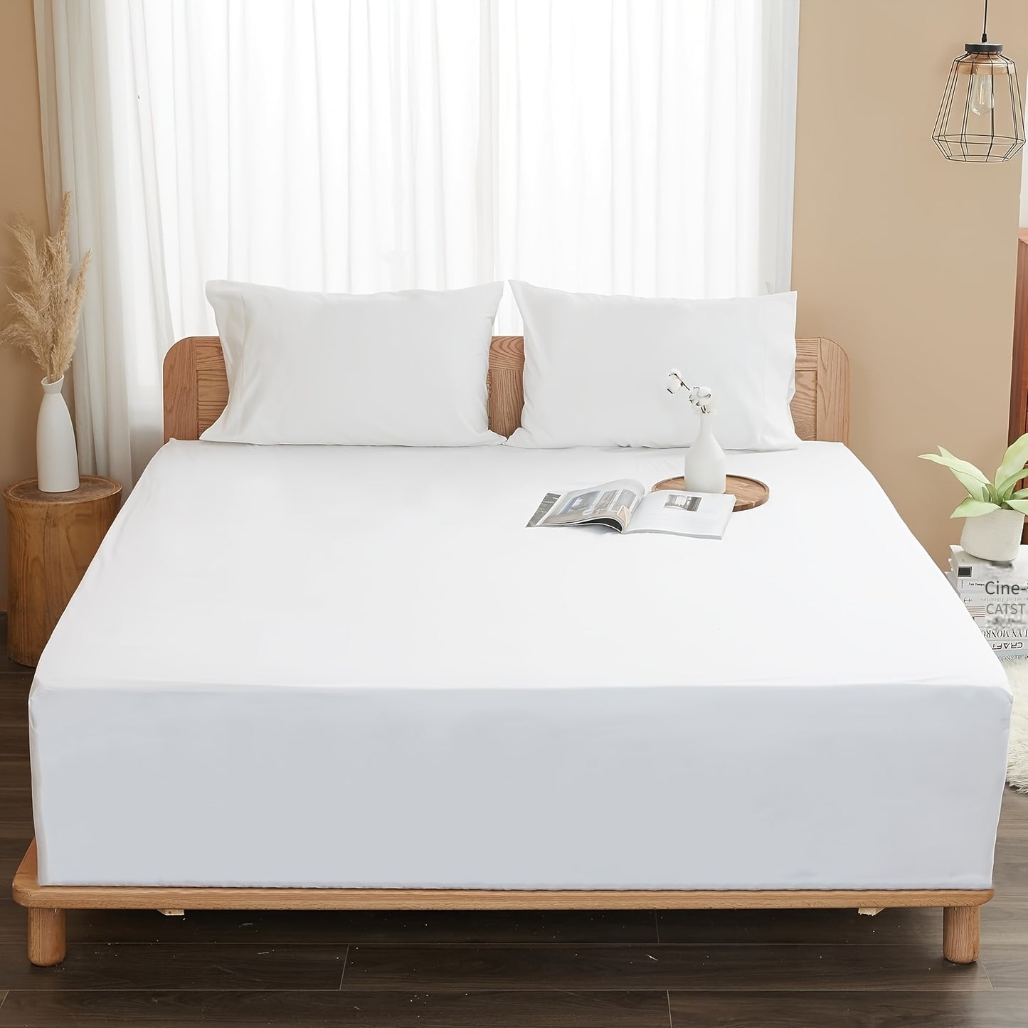 Set di 2 Lenzuola con Angoli 100% Puro Cotone, Disponibile nelle Misure King/Queen/Full/Twin — Materiale Tutto Cotone, Morbido e Traspirante, con Bordi a Filetto Profondo; Offerto in Bianco, Grigio e Blu, Un Regalo Premuroso per Uomini, Donne e le Feste d