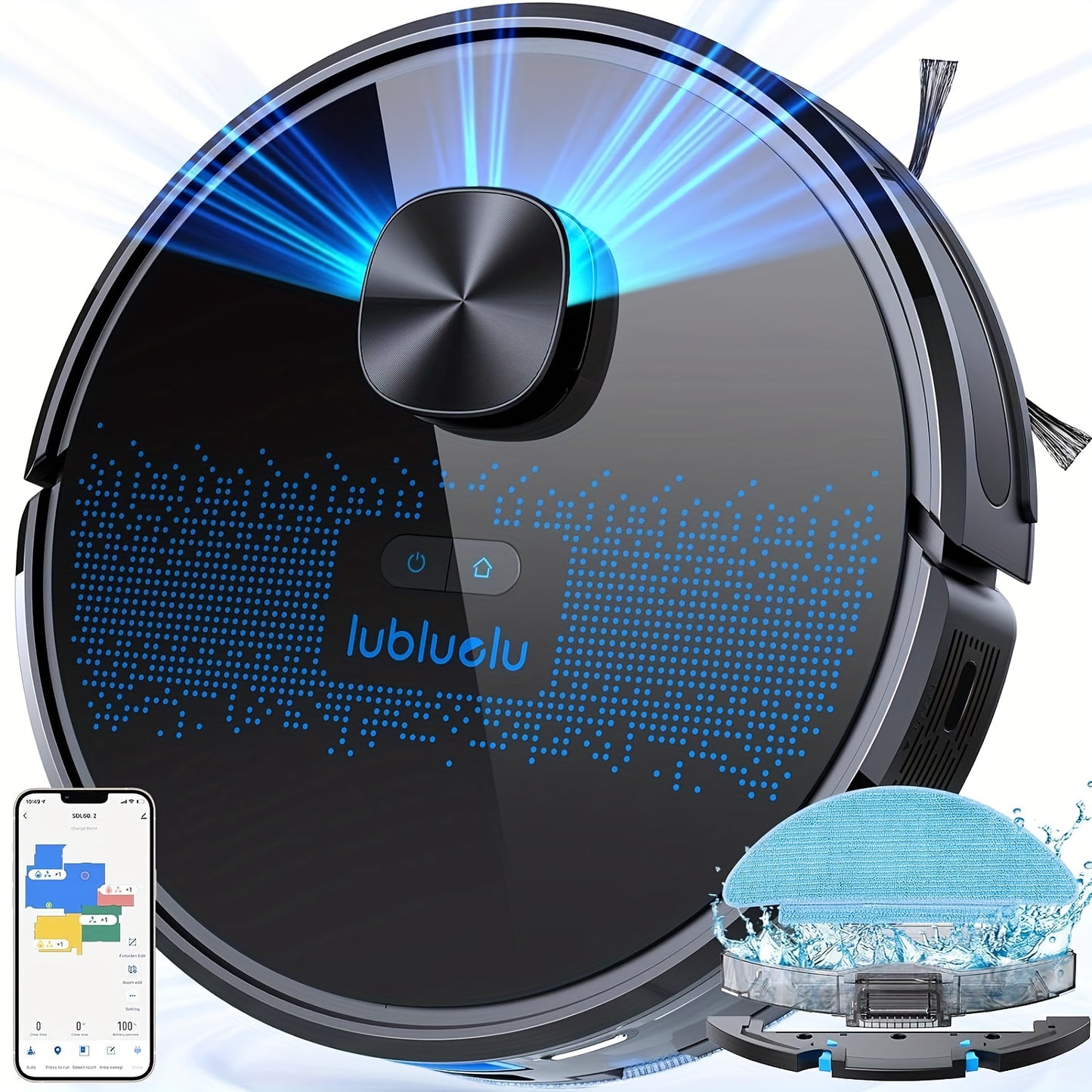 Lubluelu 2025 Ultimo Robot Aspirapolvere e Lavapavimenti B40Plus/Sl60D - Forte Aspirazione 5100Pa, Autovuoto, Mappatura Multi-Piano, Soluzione di Pulizia 3-in-1 per Peli di Animali Domestici, Tappeti e Pavimenti Duri con Funzione di Auto-Ricarica