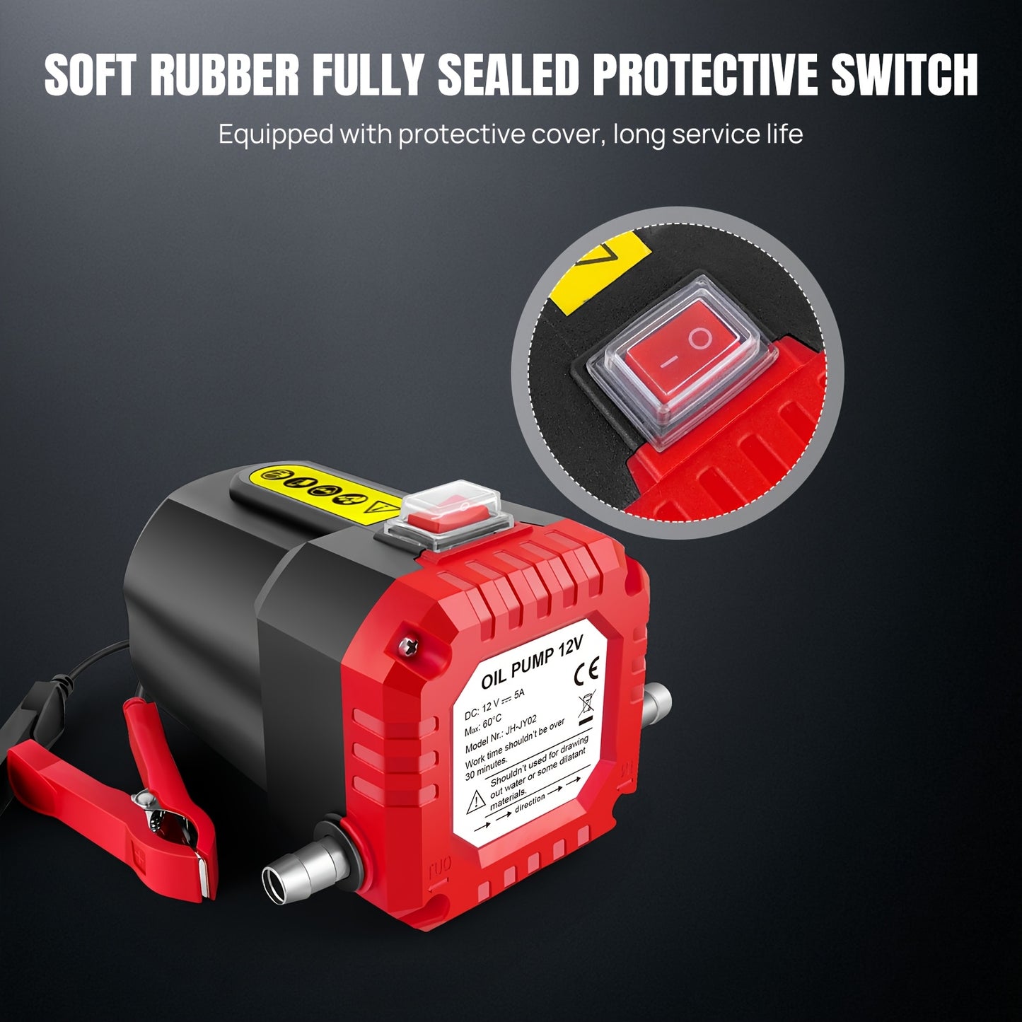 Pompa per olio portatile per auto 12V, pompa elettrica di aspirazione per olio motore diesel e carburante, estrattore elettrico per pompa carburante diesel, rosso, ideale per l'estrazione di olio e diesel, adatta per auto, barche, elicotteri e motocicli,