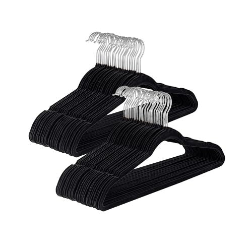 Baroni Home Grucce in Velluto Salvaspazio 44,5 cm – Appendiabiti Antiscivolo con Gancio in Oro o Argento – Design Elegante e Ultra Sottile, Ideali per Vestiti, Camicie, Cappotti – Alta Capacità di Carico – Set da 20 o 50 Pezzi per Organizzare al Meglio il
