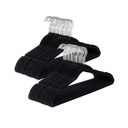 Baroni Home Grucce in Velluto Salvaspazio 44,5 cm – Appendiabiti Antiscivolo con Gancio in Oro o Argento – Design Elegante e Ultra Sottile, Ideali per Vestiti, Camicie, Cappotti – Alta Capacità di Carico – Set da 20 o 50 Pezzi per Organizzare al Meglio il