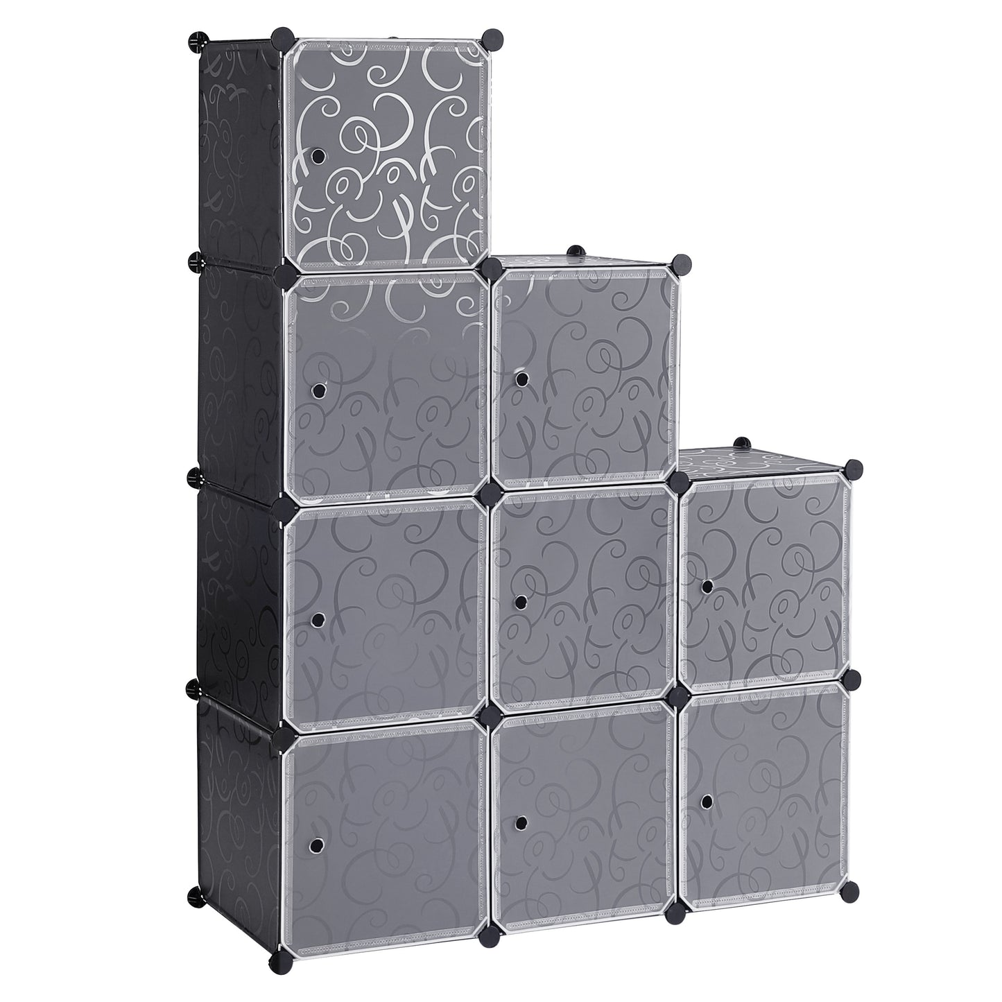 1 pz Armadio Scaffale Sistema di scaffalatura Scaffale Portaoggetti Scaffale con porta, 9 scomparti, Plastica, 111X37X111Cm, Scaffale verticale, Scaffale verticale