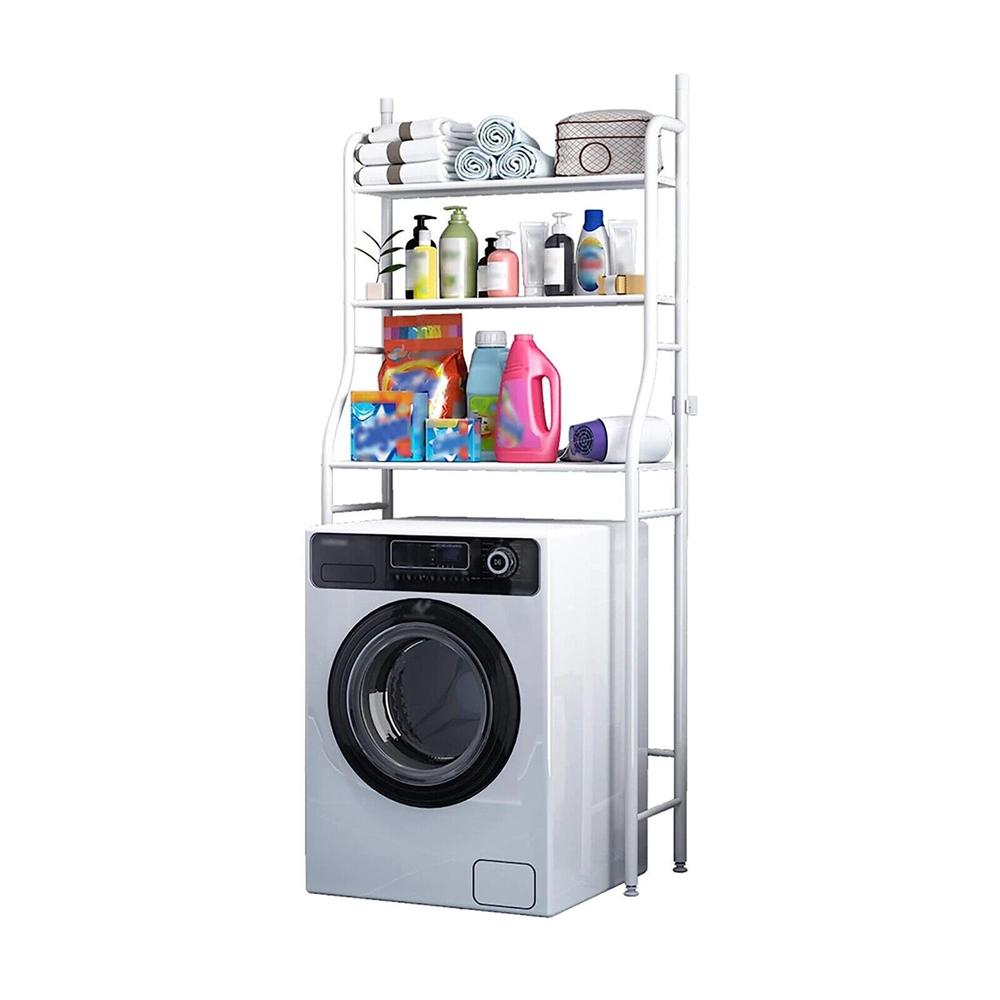 Scaffale per Lavatrice Organizer Bagno Salvaspazio con Mensole per Lavanderia e WC Rack Multifunzione