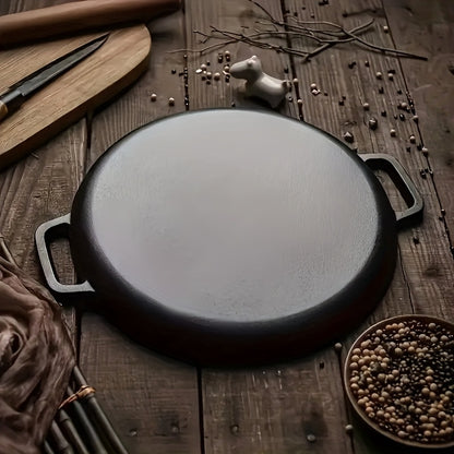 Padella versatile in ghisa - Perfetta per pizza, grigliate e pancake - Compatibile con tutti i fornelli, ideale per cucinare all'aperto e in cucine domestiche