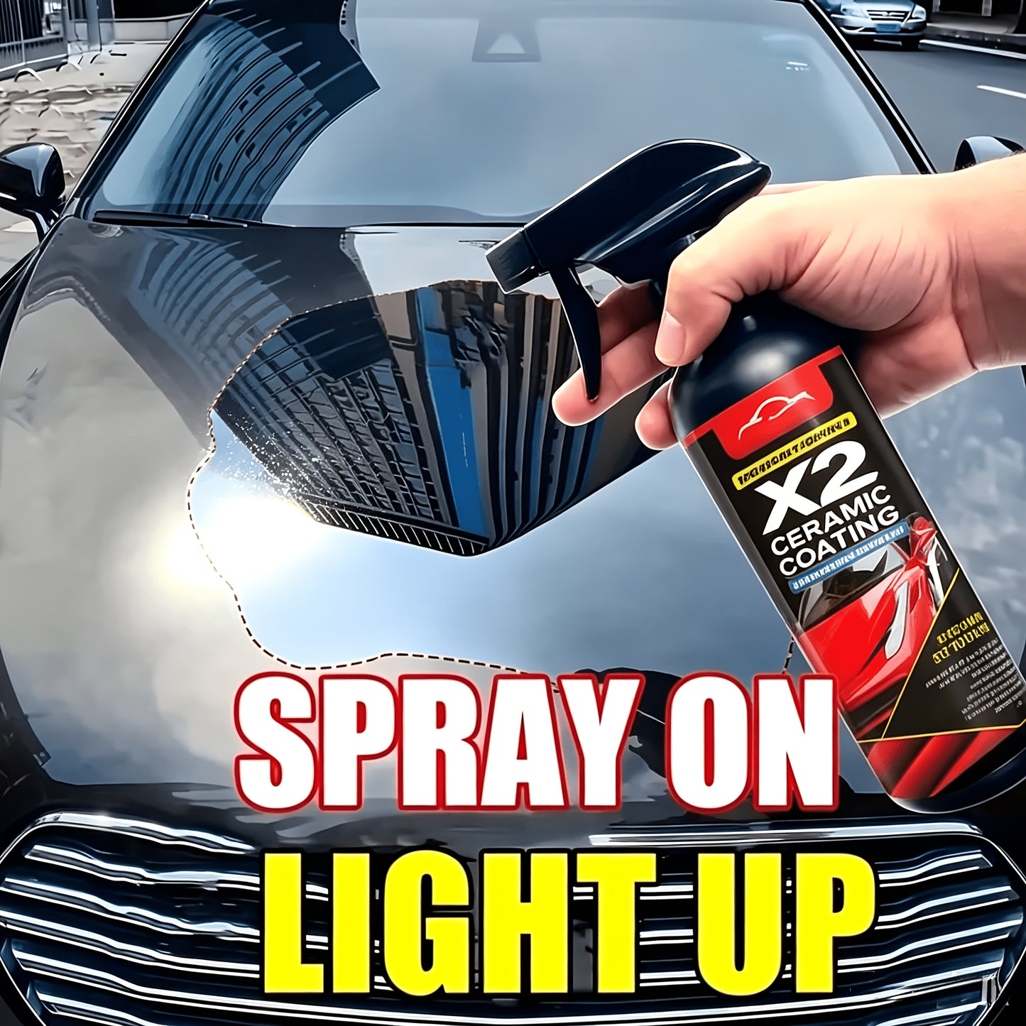 Nano-cristalli Rivestimento Ceramico Rapido - Cura Auto Idrofobica Avanzata Migliora la Lucentezza del Veicolo - 500ML