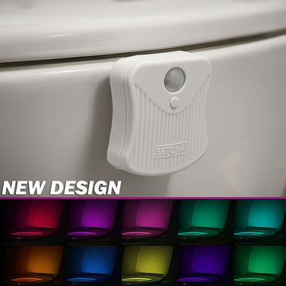 Setonr 1/2 pz Luce LED per WC a 16 Colori con Sensore di Movimento Umano, Luce Notturna per Interno Vasca WC, Regalo di Natale per Bagno