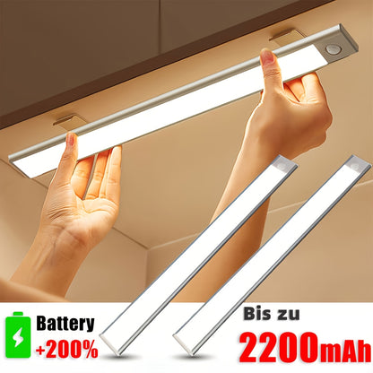 Luci a LED sottopensile Setonr con involucro in lega di alluminio, luce a sensore di movimento a batteria ricaricabile per uso interno, luci per armadio magnetiche dimmerabili, illuminazione senza fili sottopiano per cucina, scale, camera da letto, soggio