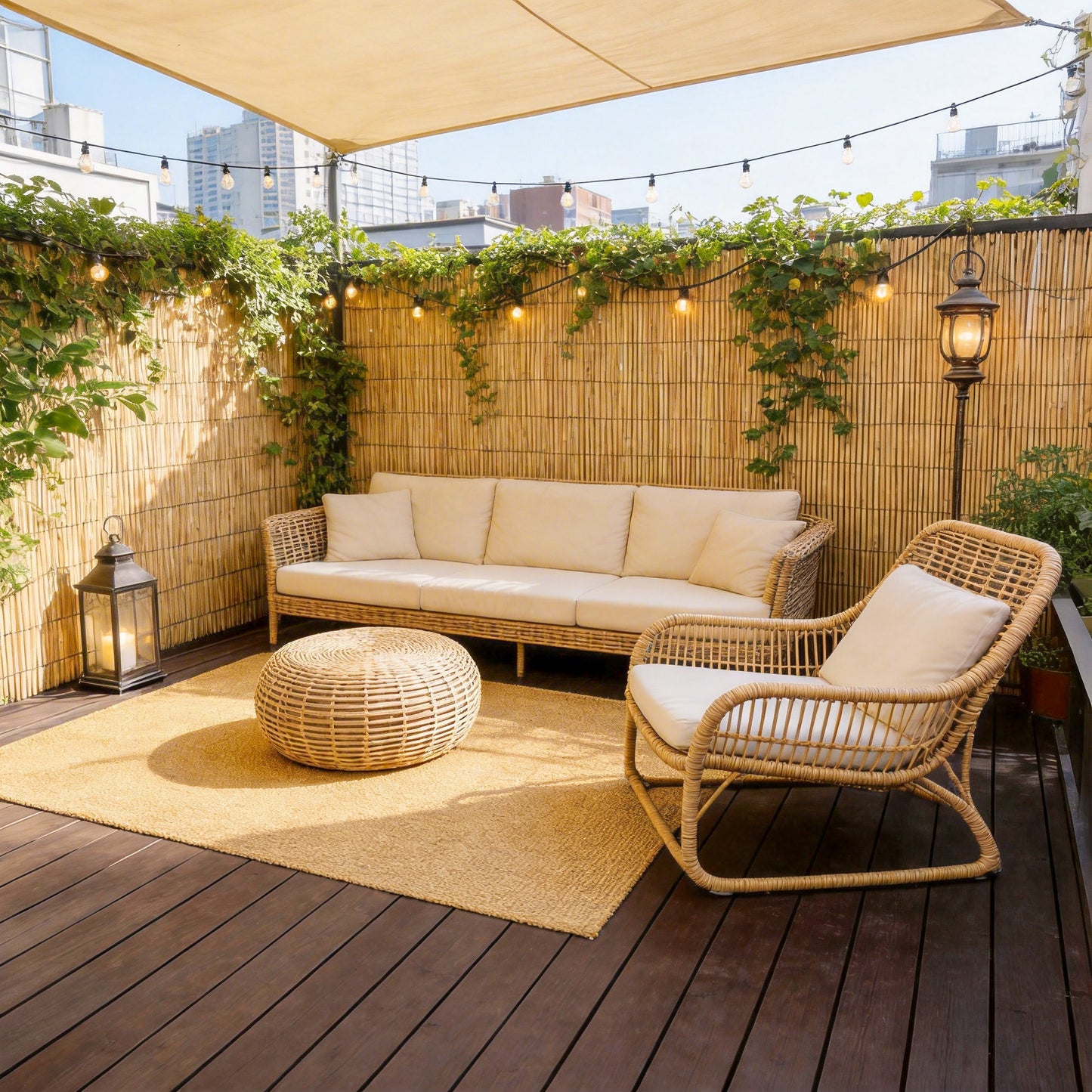 Schermo Privacy in Canne, Tappeto Naturale in Canne per Recinzione da Giardino, Protezione dal Vento per Balcone, Schermo Privacy da Esterno, Intrecciato con Filo Zincato, Installazione Facile, 80/90/120/160/180/200 X 300cm