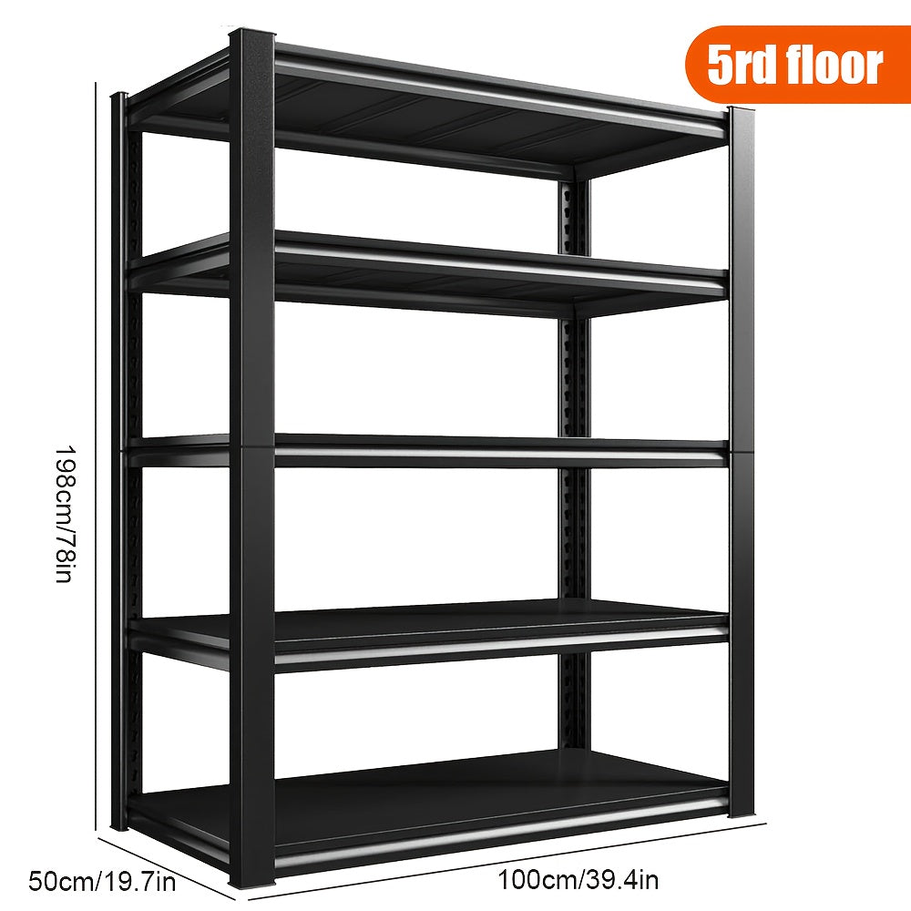 Scaffale portaoggetti in metallo regolabile a 1 pezzo, robusto, a 3/4/5 ripiani, per garage, accessori da viaggio, articoli essenziali da viaggio, adatto per viaggi e uscite, magazzino, cantina, dispensa - Scaffale organizzatore multiuso