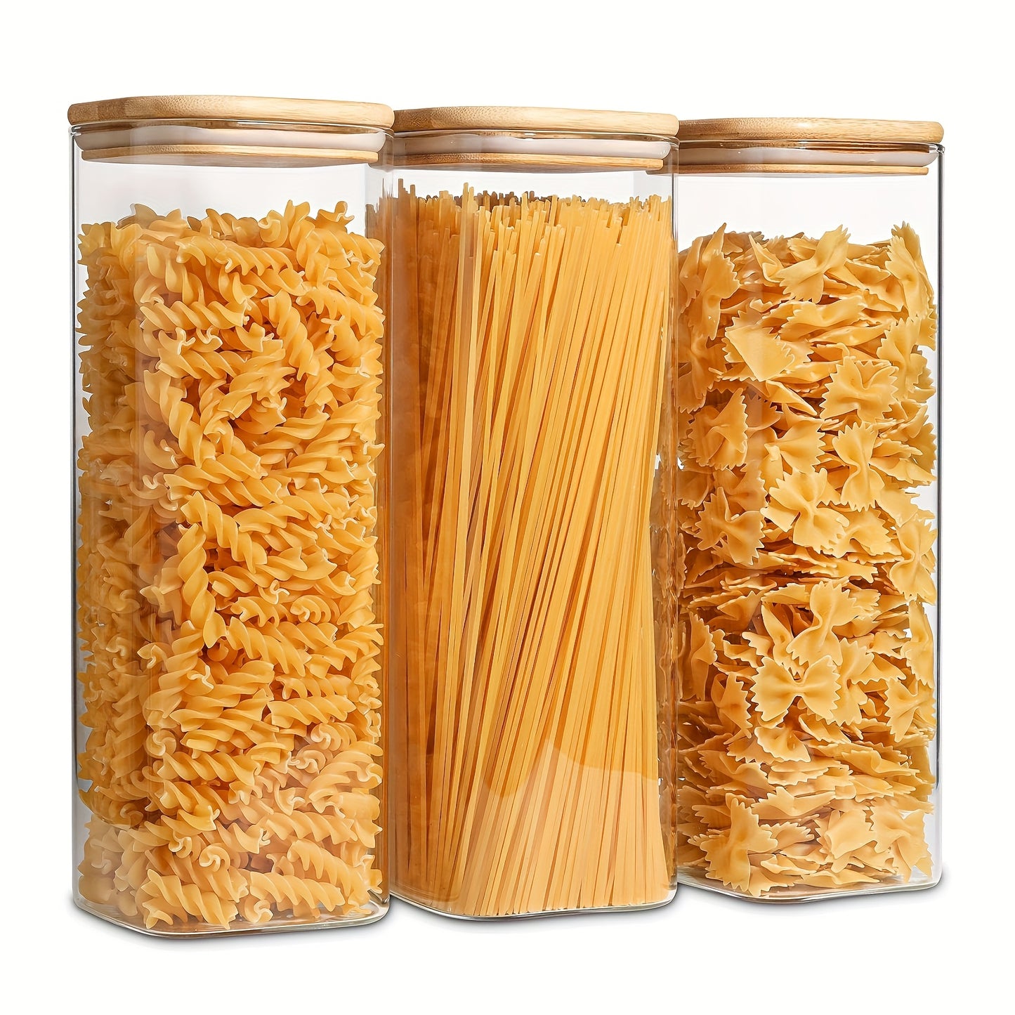 Magonia, 3pz/6pz Barattoli in Vetro per Conservazione Alimenti, Contenitori Ermetici in Vetro Trasparente con Coperchio, Barattoli per Spezie, Tè in Fiori, Caffè e Zucchero, Barattoli Ermetici da Cucina 24oz/51oz/73oz