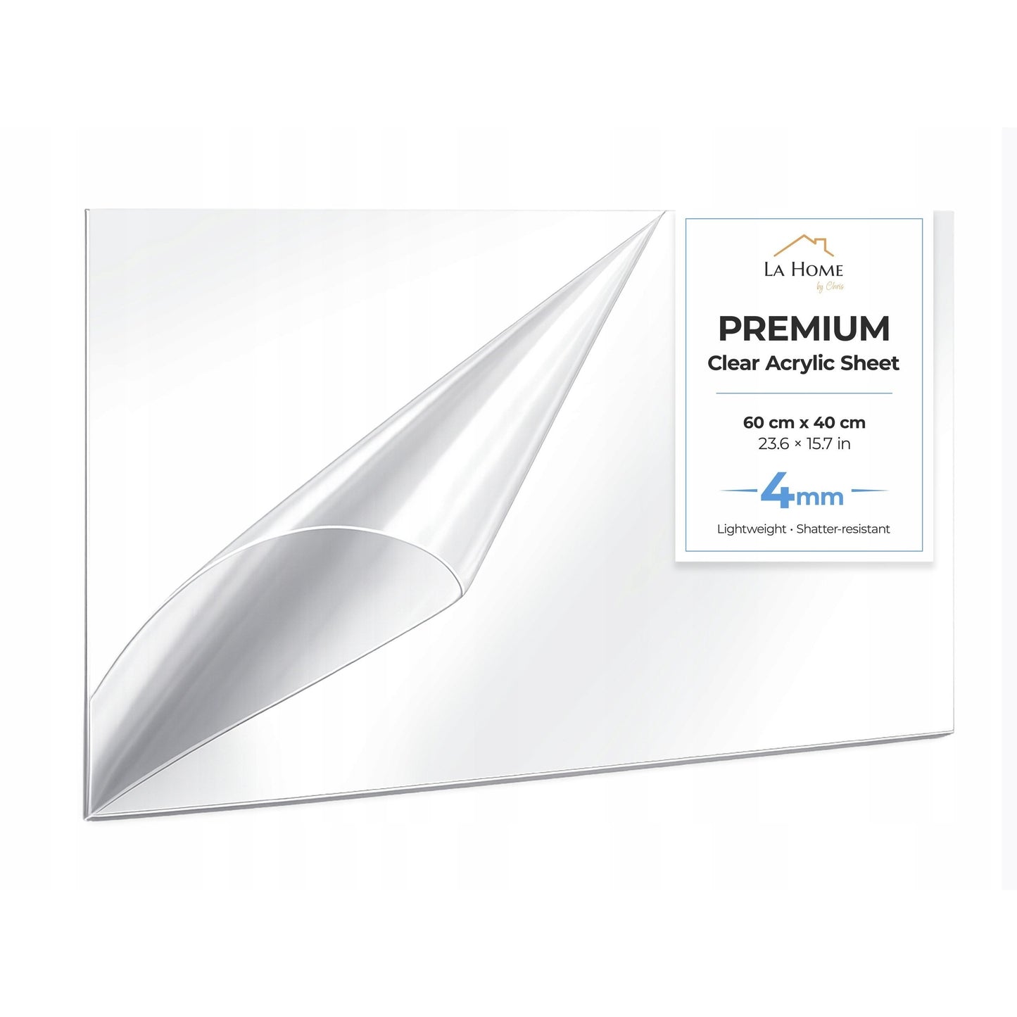 Foglio di Plexi PMMA 60x40cm | Lastra Acrilica Trasparente Trasparente | Spessori Disponibili: 2mm, 3mm, 4mm | Elevata Trasparenza 92% Effetto Vetro | Lastra di Plexi per Fai da Te, Pubblicità e Decorazione di Interni | Materiale Plastico Durevole per Ins