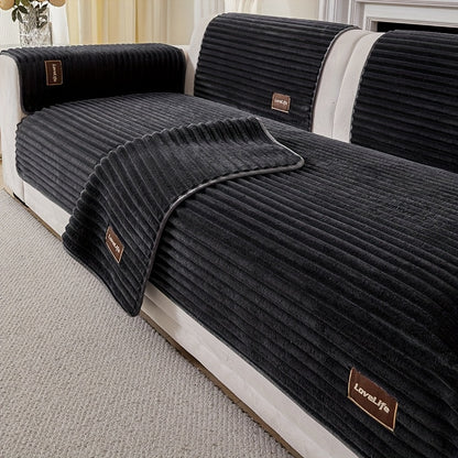 1 pz Copricuscino di lusso per divano | Protezione per cuscino divano in poliestere felpato con retro antiscivolo, texture morbida effetto flanella lavabile in lavatrice - Adatto agli animali domestici, adatto a tutti i tipi di divano, stile moderno