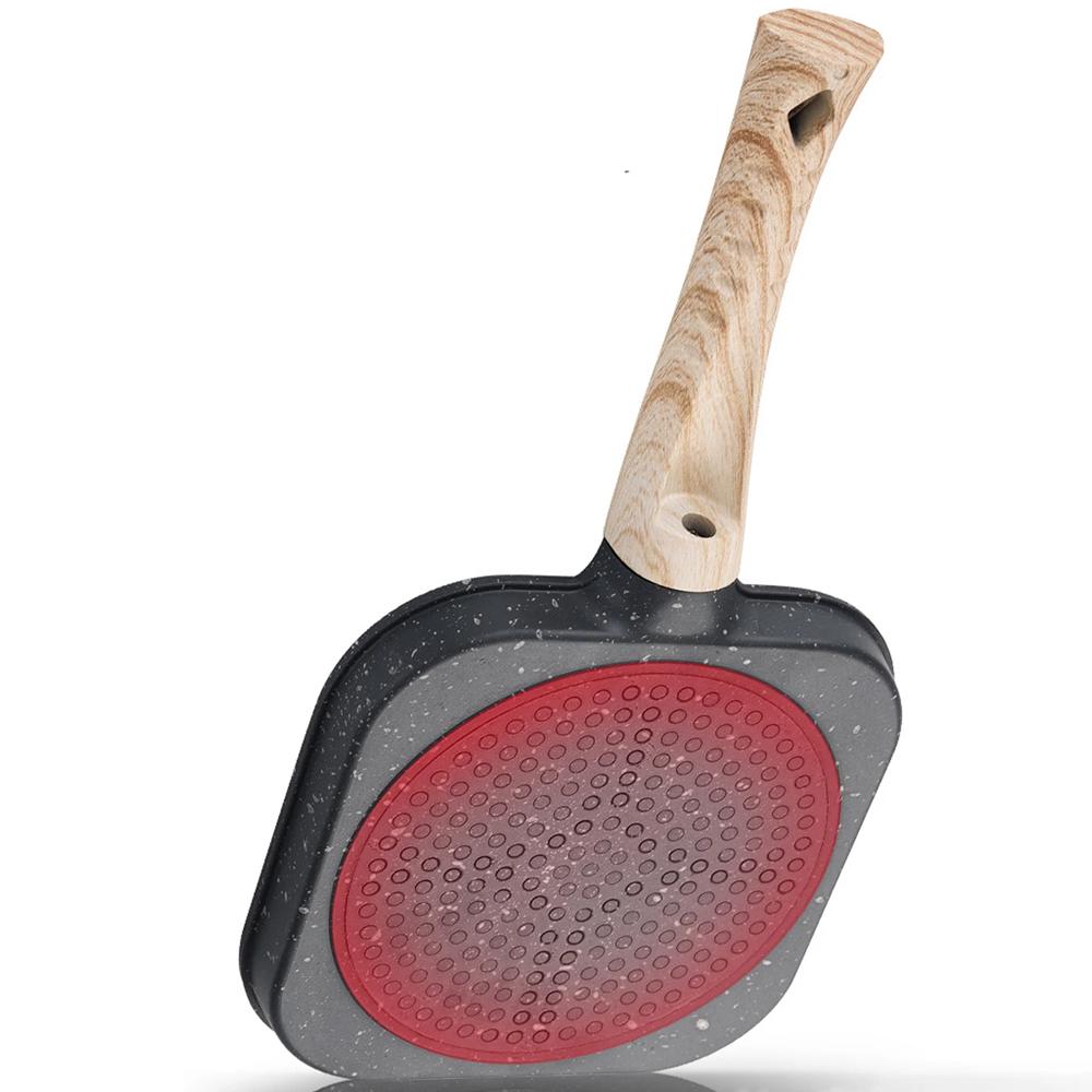 Padella Antiaderente a 4 Fori in Alluminio Perfetta per Uova Pancake Hamburger o Frittate