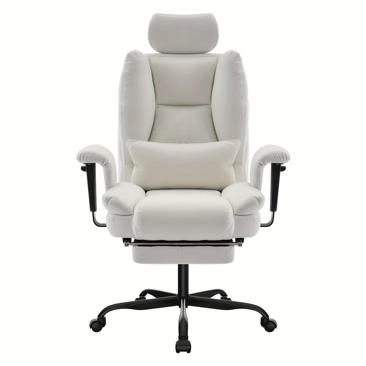Sedia Ufficio Ergonomica 200kg, Sedia Computer con Supporto Lombare e Poggiapiedi, Schienale Alto Regolabile in Altezza per Tavolo e Seduta Confortevole, Poltrona Executive Nera