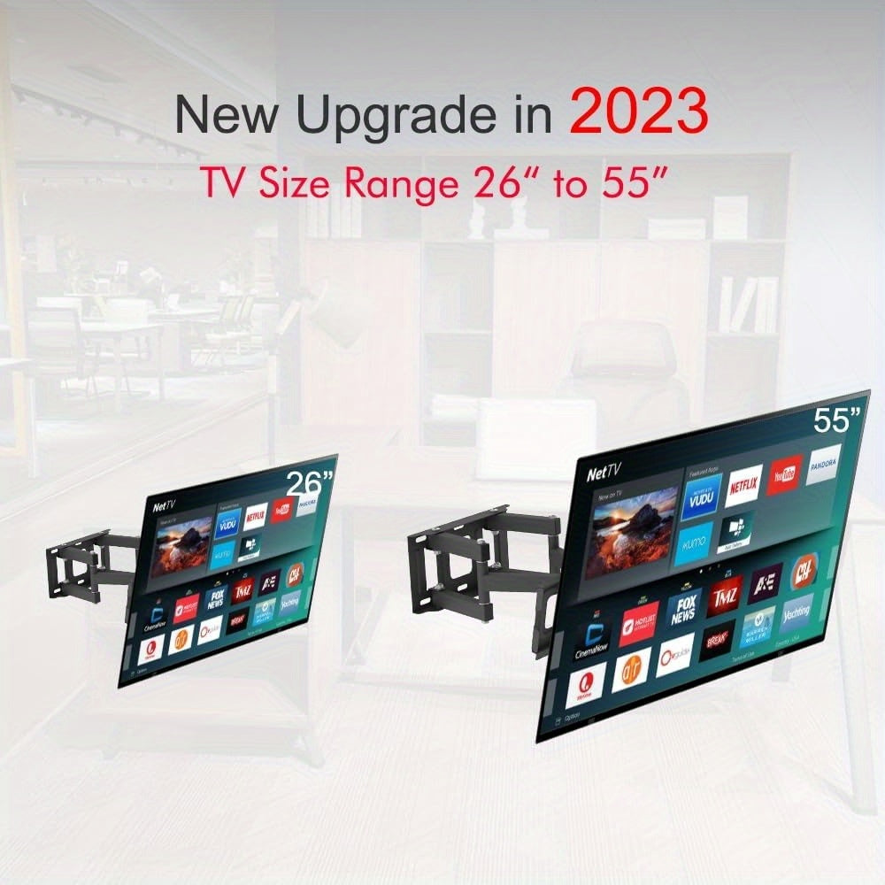 Supporto da parete universale per TV Bonnlo per schermi plasma LCD LED da 26 a 55 pollici fino a 40 kg Base estesa con girevole e inclinabile Supporto da parete per TV con inclinazione di 10 gradi e rotazione orizzontale di 30 gradi VESA 400x400 mm