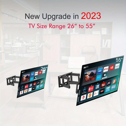 Supporto da parete universale per TV Bonnlo per schermi plasma LCD LED da 26 a 55 pollici fino a 40 kg Base estesa con girevole e inclinabile Supporto da parete per TV con inclinazione di 10 gradi e rotazione orizzontale di 30 gradi VESA 400x400 mm
