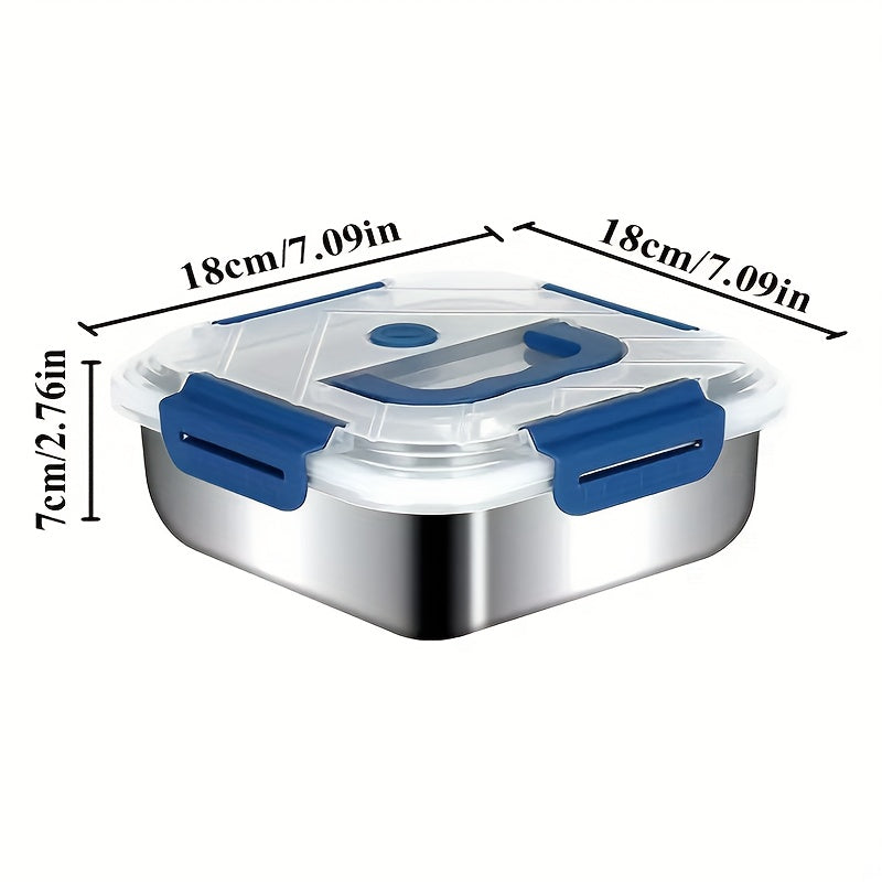 Set da 2/4 pezzi di contenitori per alimenti a tenuta stagna in acciaio inossidabile con coperchi, adatti al microonde, riutilizzabili, perfetti per il frigorifero, ideali per la preparazione dei pasti, la cucina all'aperto, articoli essenziali per la cuc