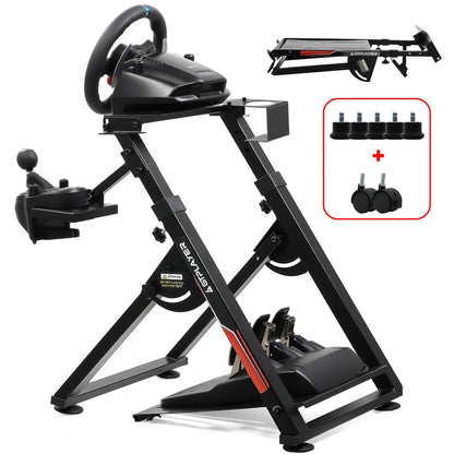 Supporto per volante da gaming, stand per volante da corsa con attacco per leva del cambio V1/V2, struttura regolabile in inclinazione, con portabevande
