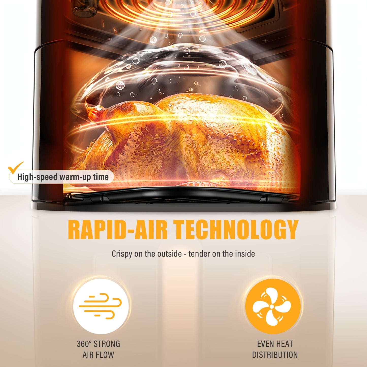 Friggitrice ad aria da 5L per 2-3 persone, Friggitrice ad aria piccola con 15 opzioni di menu, Doppio manopola per temperatura manuale, Timer, Circolazione rapida dell'aria 3D, Antiaderente, Cestello lavabile in lavastoviglie, Cottura sana senza olio