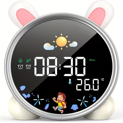 Sveglia Lemnoi, Unisex, a Batteria, Conto alla Rovescia, Funzione Snooze, 3 Livelli di Luminosità e Luci Colorate