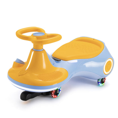 Macchinina a Pedali Oscillante, Giostrina Altalena 2 in 1, Protezione -Ribaltamento, Capacità 150 Lbs per Bambini e Bambine dai 3 Anni in Su, Regalo Ideale per Feste/Compleanno (Viola/Giallo/Blu)