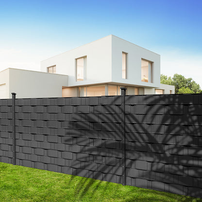 Striscia per recinzione privacy 35m-140m con clip, schermo privacy per recinzioni, striscia privacy da giardino per esterni, recinzione decorativa grigio scuro per giardini, 450g/m², facile da installare, schermo di protezione della privacy, parasole, ada