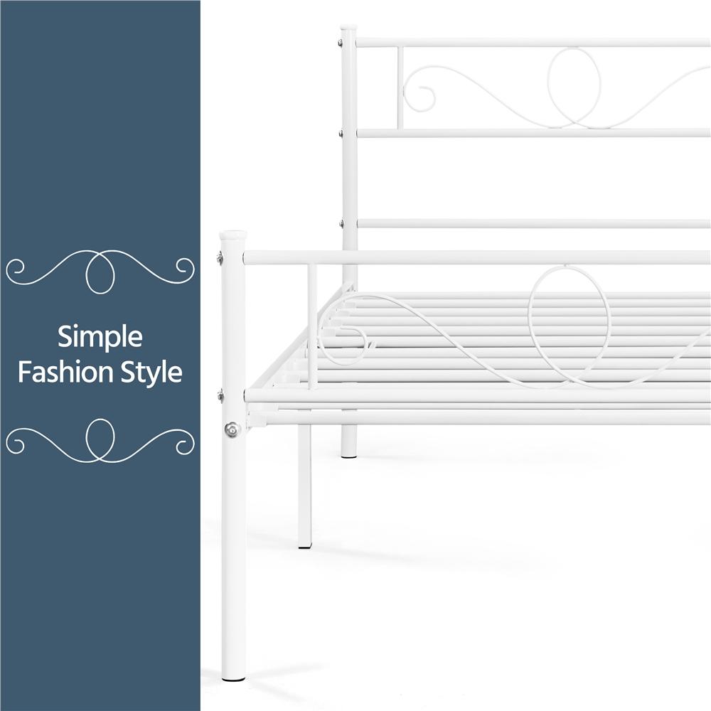 Costoffs Struttura Letto Stile Rustico Moderno in Metallo con Testiera Elegante e Pediera per Appartamento Camera da Letto Stanza degli Ospiti Studio