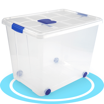 Scatola di Plastica per Organizzare Giocattoli, Libri, Documenti e Coperte - Chiusura Ermetica, Grande Capacità e Resistente - Dekohome