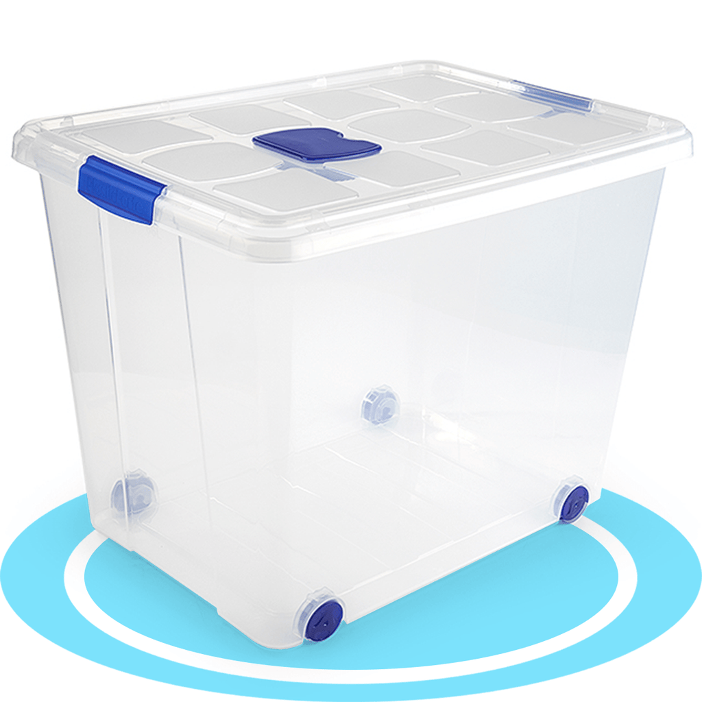 Scatola di Plastica per Organizzare Giocattoli, Libri, Documenti e Coperte - Chiusura Ermetica, Grande Capacità e Resistente - Dekohome