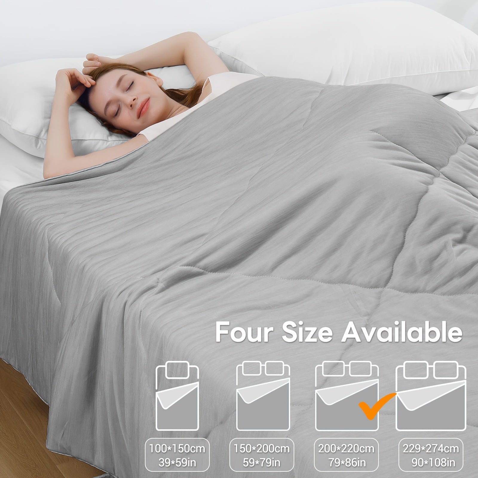 1 pz Elegear Coperta Rinfrescante Taglia, Trapunta Rinfrescante con Q-Max > 0.45 Fibra Rinfrescante Arc-Chill, Coperta Estiva Fresca per Dormire per Chi Sudore Notte e Chi Soffre del Caldo (100*150, 150*200, 200*220, 274*229)
