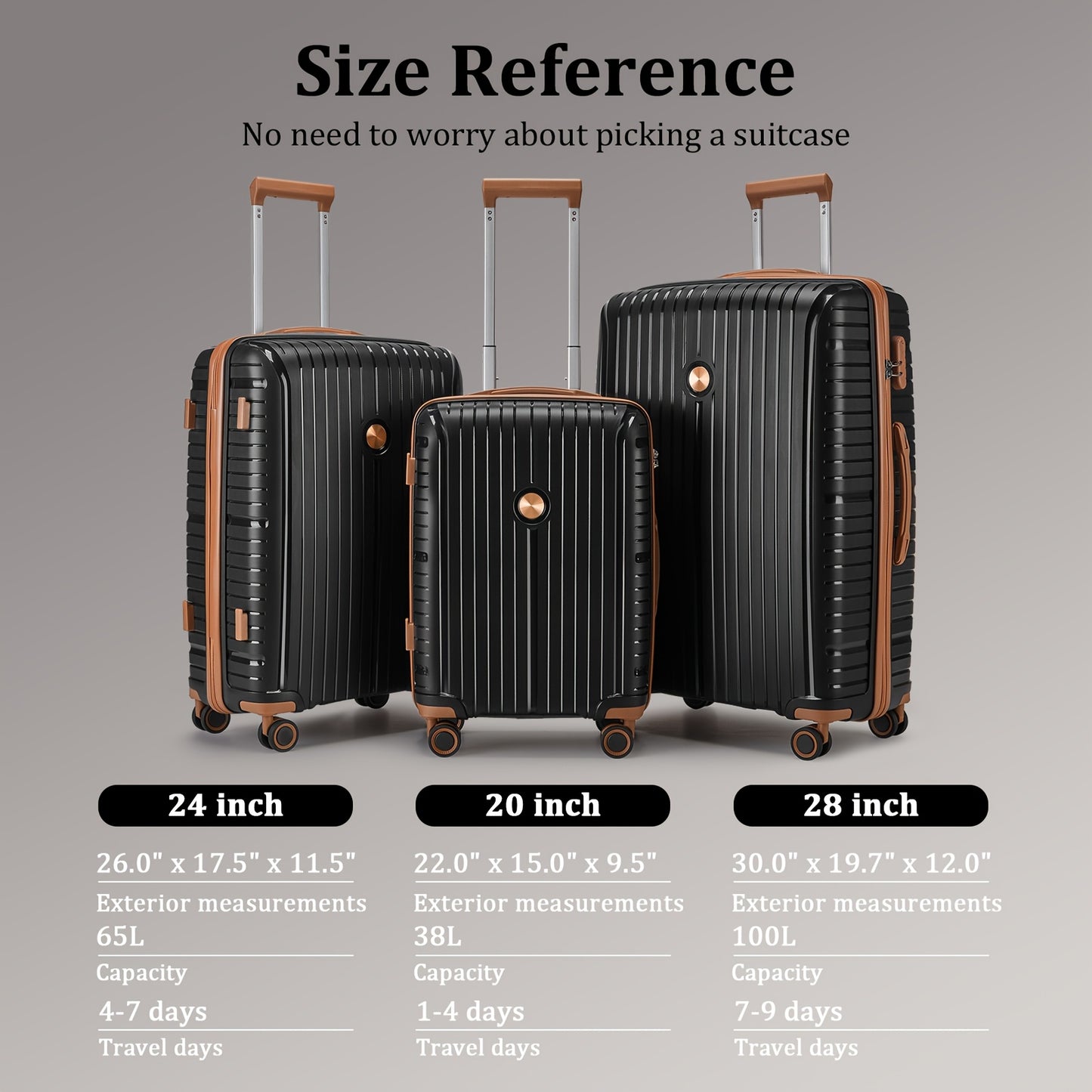 Joyway Travel Luggage Collection di Joyway, Valigia da Cabina Leggera, Valigia Cabina Rigida Compatta con Ruote Spinner, Disponibile in 20/24/28 Pollici con Ampio Spazio di Stoccaggio