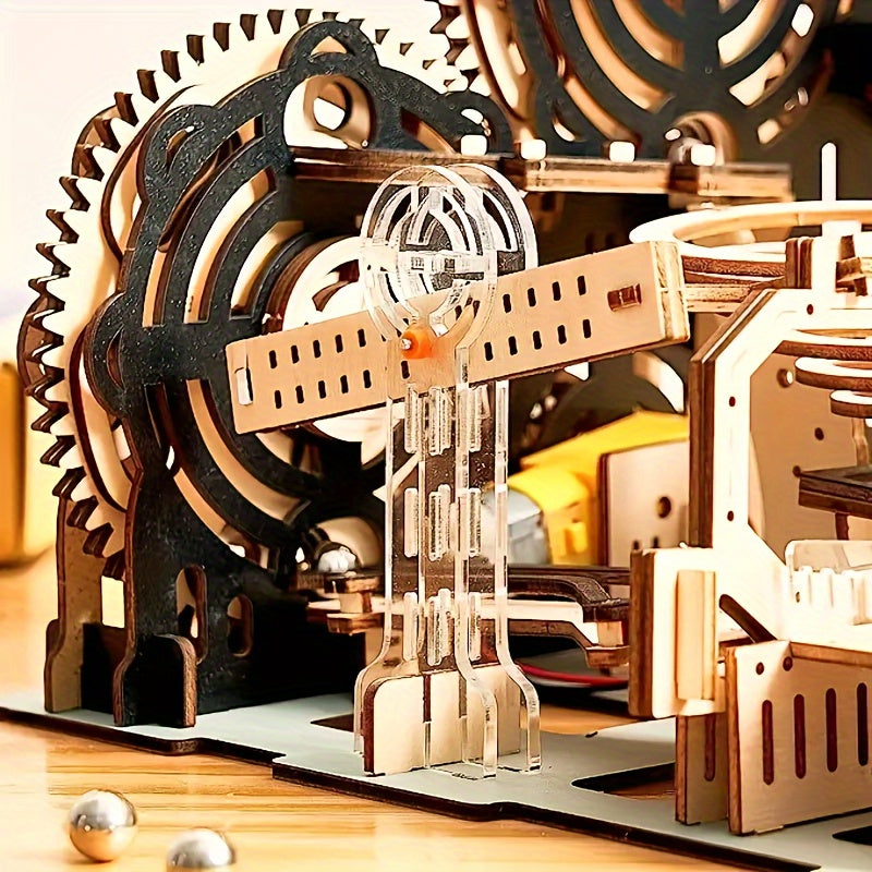 Puzzle elettrici 3D in legno Pista per biglie Kit modello Rompicapo Puzzle fai da te fatto a mano Regalo di Natale (senza batteria) Bomboniere per feste di Halloween