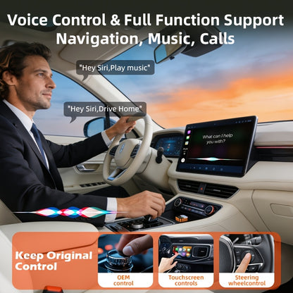 Adattatore Wireless 2-in-1 per CarPlay & Android Auto | Plug & Play, Design Compatto per iPhone e Android, Porta USB/USB-C, Senza Batteria, Adattatore Wireless per CarPlay per Streaming Video - Trasforma CarPlay Cablato in Wireless, Connessione Automatica
