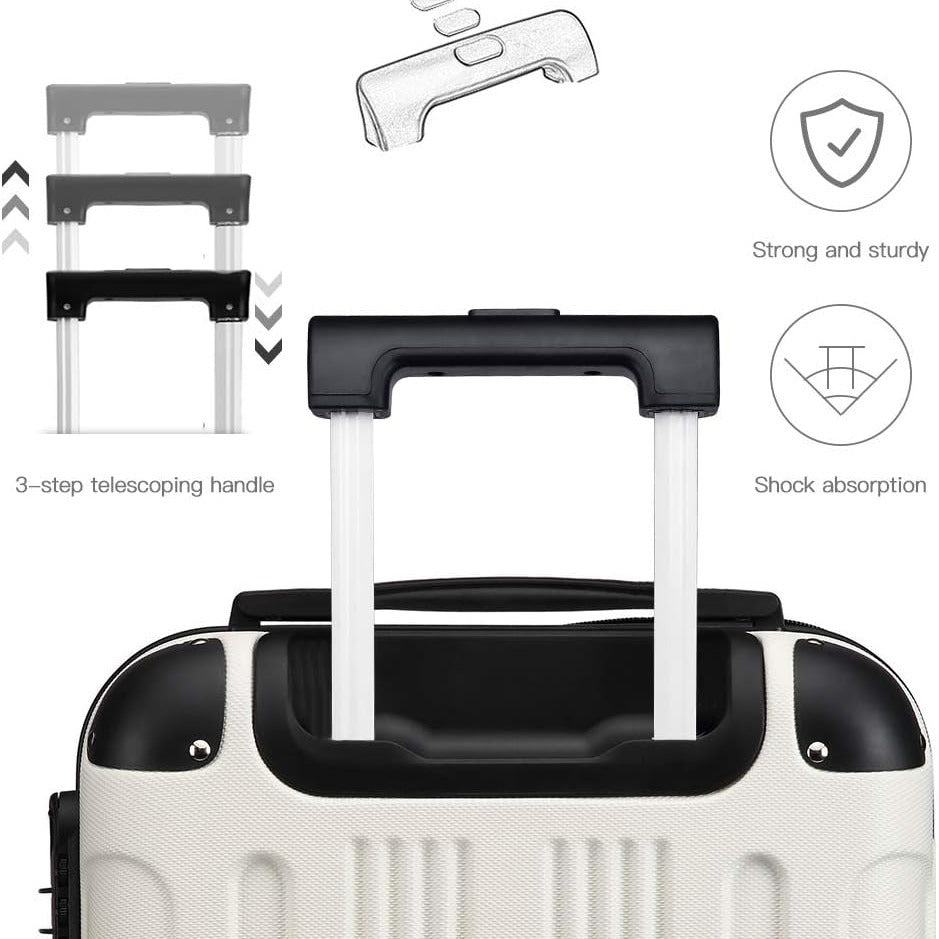 Valigia da imbarco 55x35x20cm a guscio rigido in ABS con trolley da viaggio, bagaglio a mano da cabina, 33L, regalo per Black Friday, Giorno del Ringraziamento, Natale