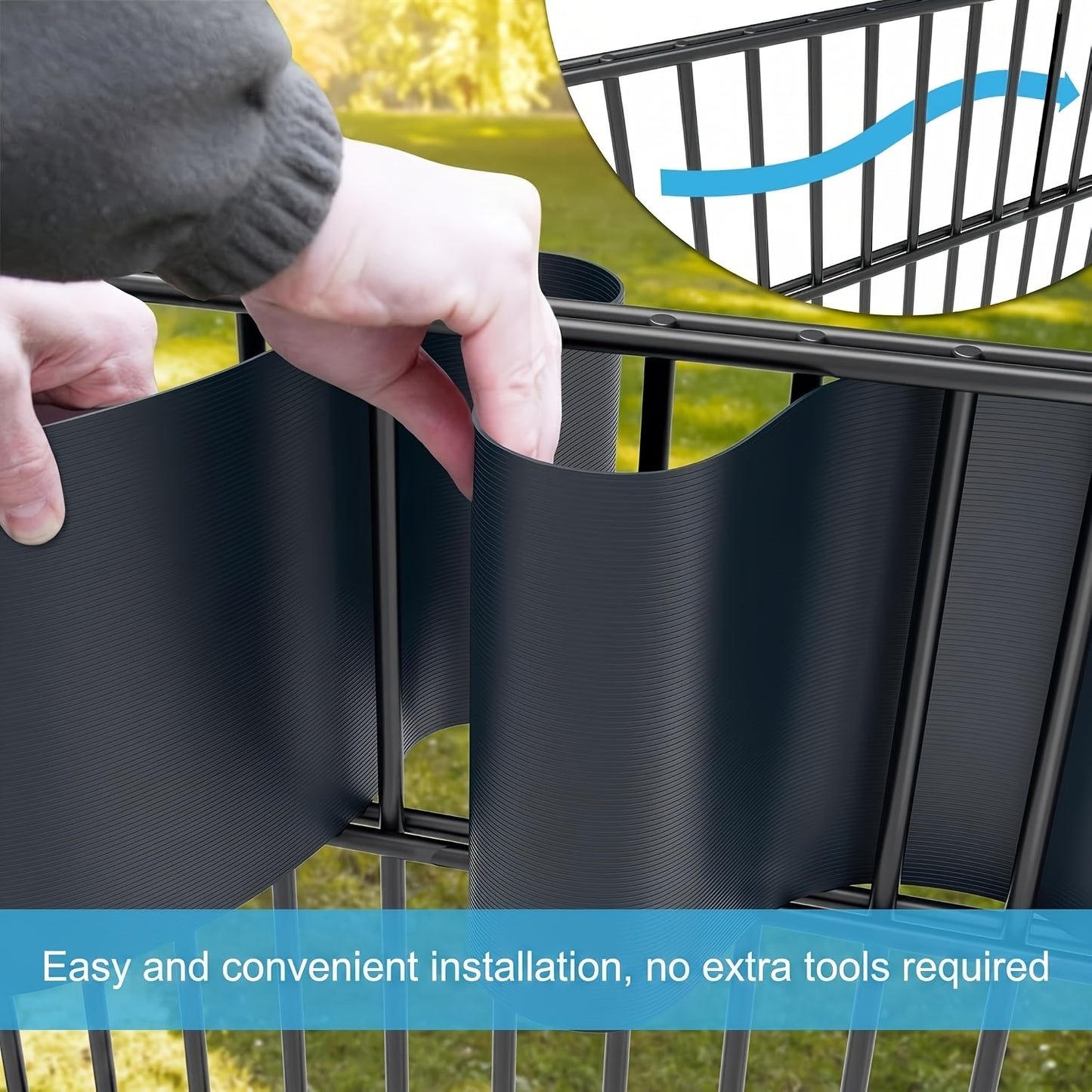 Strisce schermanti per privacy in PVC 450g/m², schermo per recinzione da giardino, 50m x 19cm, tappetini a doppia asta con 40 clip per terrazza, patio, balcone, grigio antracite, verde, grigio chiaro